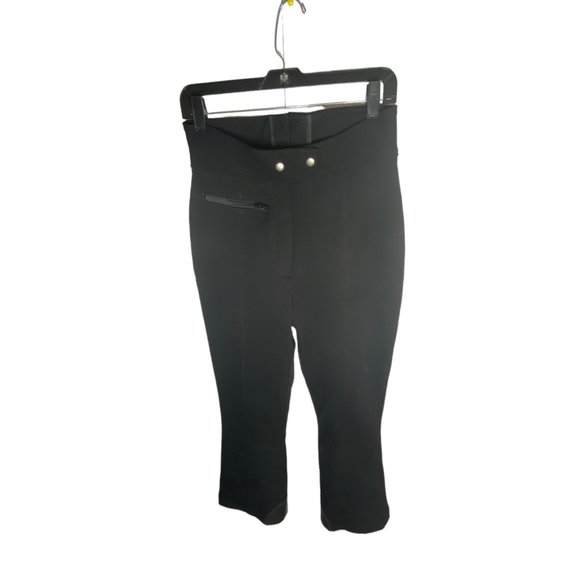 Sportcaster Vintage Black Ski Pants Wool Nylon Stretch 10 High Waist Slimming - Picture 9 of 9